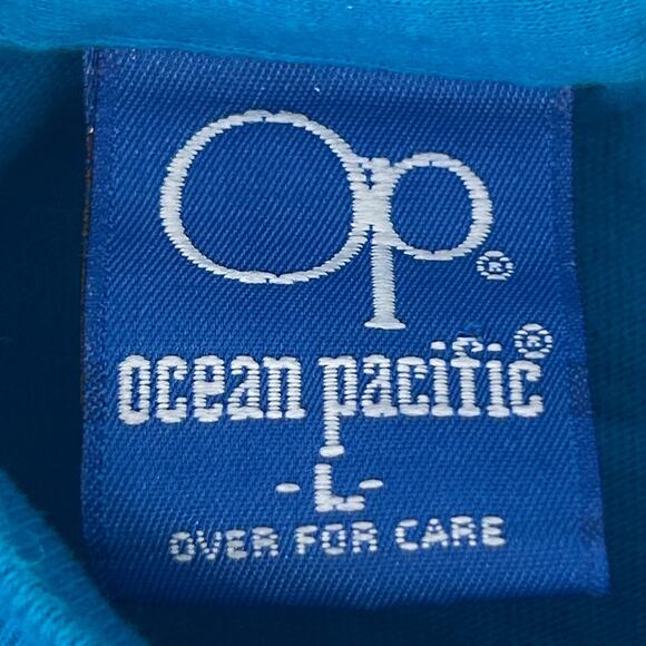 Vintage 80s OP Ocean Pacific T Shirt Surfer Surfing Made In USA Blue Tee L Large - Picture 6 of 9
